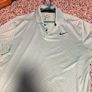 Nike Men's Aqua Striped Polo Shirt